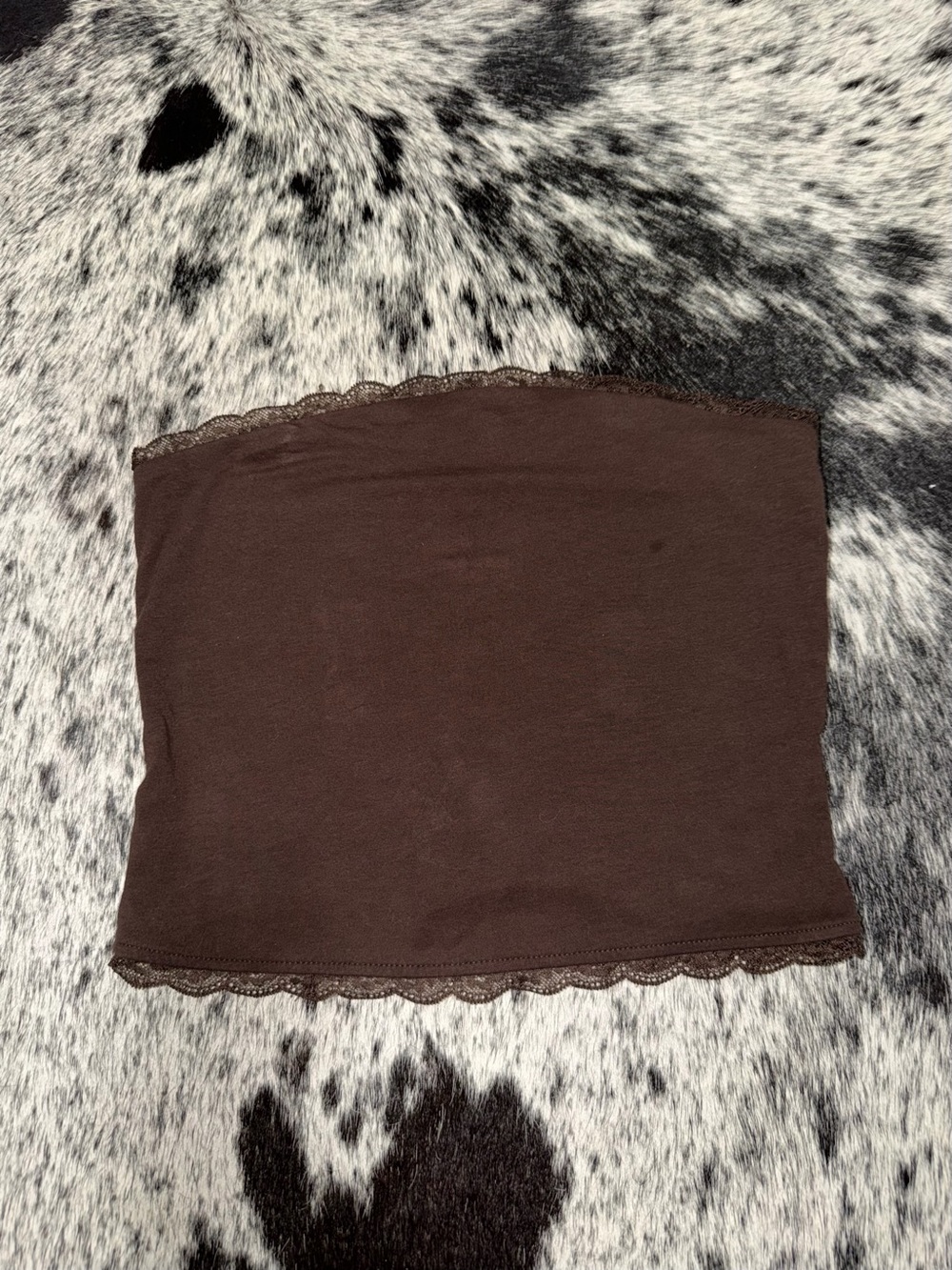 wild fable Brown Lace-Trim Tube Skirt